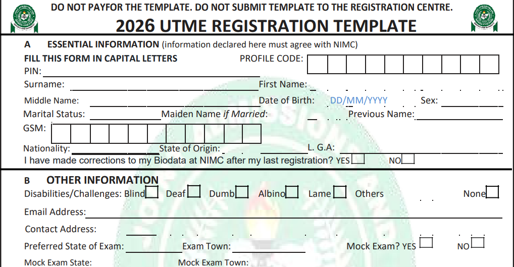 How to Register for JAMB 2026/2027